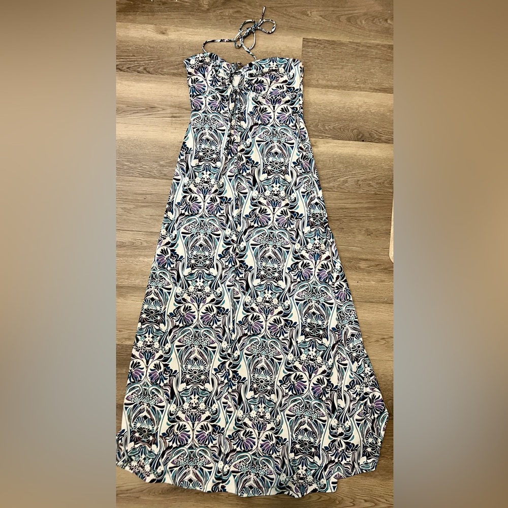 Sele Vintage Halter Maxi Dress Size M